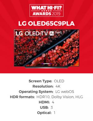 LG OLED65C9PLA What Hifi? Award Winner 2019 